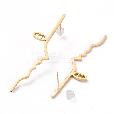 Unisex Fashion Stainless Steel Stud Earrings EJEW-H106-03G-1