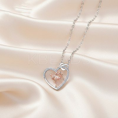 Brass Micro Pave Clear Cubic Zirconia Pendant Necklaces FS-WGB309C-01-1
