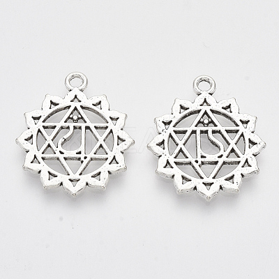 Tibetan Style Alloy Pendants TIBEP-S319-049B-RS-1