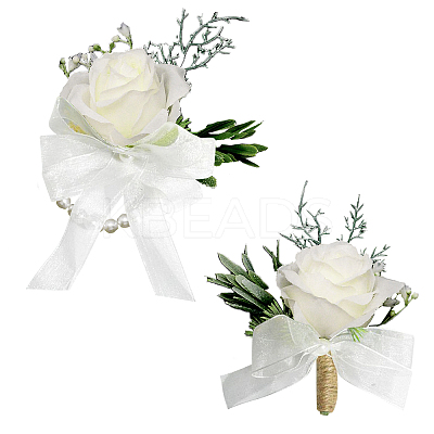 Silk Ribbon Brooches & Wrist AJEW-WH0285-23-1