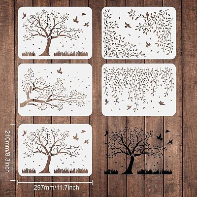 PET Hollow out Drawing Painting Stencils Sets for Kids Teen Boys Girls DIY-WH0172-454-1