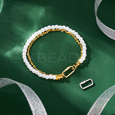 2Pcs 2 Colors 925 Sterling 2Pcs 2 Colors 925 Sterling Silver Locking Carabiner STER-GA0001-04B-1
