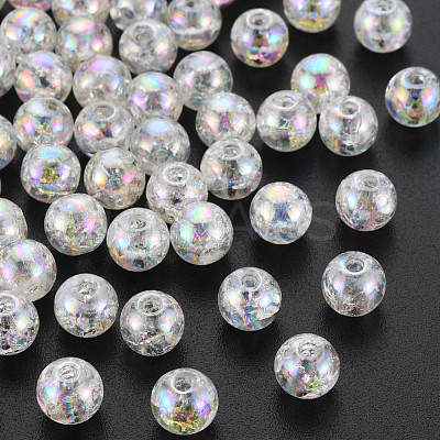 Transparent Crackle Acrylic Beads X-MACR-S373-66-L06-1