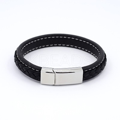Unisex Casual Style Braided Leather Cord Bracelets BJEW-F119-24-1