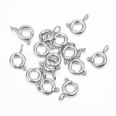 Tarnish Resistant 304 Stainless Steel Smooth Surface Spring Ring Clasps STAS-H396-B-02P-1