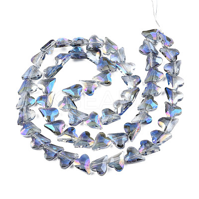 Electroplate Transparent Glass Beads Strands EGLA-N002-44-10-1