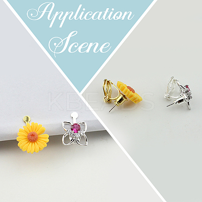 20Pcs 5 Colors Brass Clip-on Earring Findings KK-SP0002-52-1