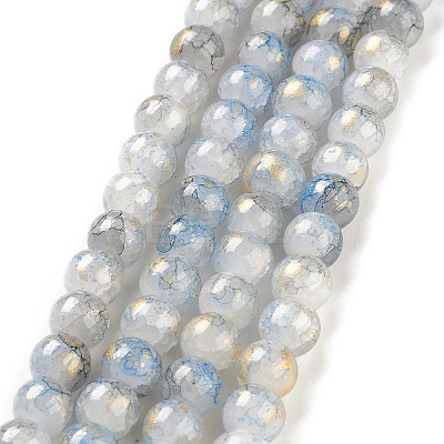 Baking Paint Crackle Glass Bead Strands X1-DGLA-R053-03C-1