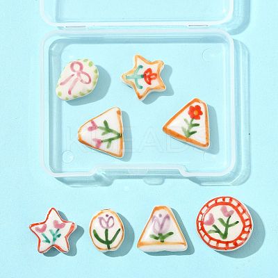 8Pcs 8 Styles Flower Theme Handmade Porcelain Beads LAMP-FS0001-67-1