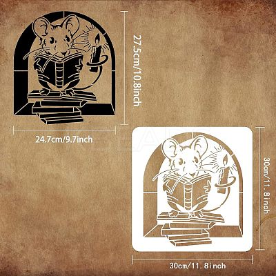 Large Plastic Reusable Drawing Painting Stencils Templates DIY-WH0172-646-1