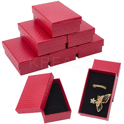15Pcs Rhombus Textured Cardboard Jewelry Boxes CBOX-DJ0001-03C-1
