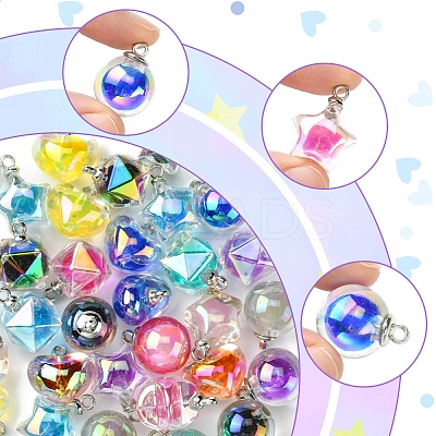 32Pcs 4 Styles AB Color Resin  Pendants RESI-FS0001-84-1