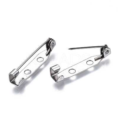 Tarnish Resistant 201 Stainless Steel Brooch Pin Back Safety Catch Bar Pins STAS-S117-021C-1
