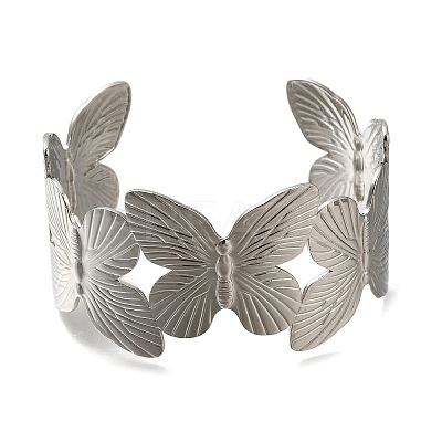 304 Stainless Steel Cuff Ring for Women RJEW-U025-02P-1