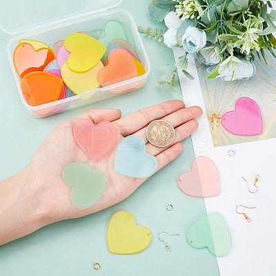 36Pcs 6 Colors Cellulose Acetate(Resin) Pendants DIY-NB0005-36-1