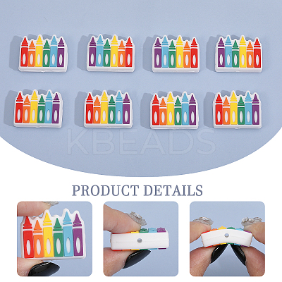 10Pcs Crayon Food Grade Eco-Friendly Silicone Beads SIL-GO0001-18-1