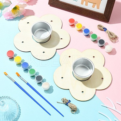 2 Sets Flower DIY Wooden Bird Feeder DIY-CJ0002-55-1