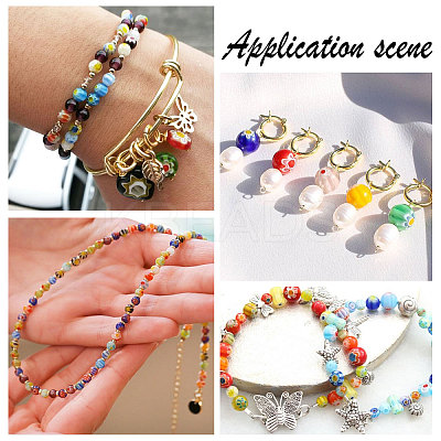 160Pcs 8 Colors Handmade Millefiori Lampwork Beads Strands LAMP-SC0001-14-1