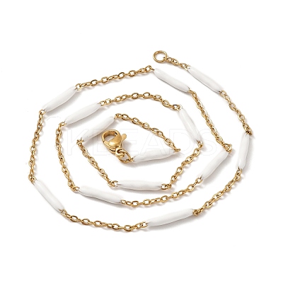 Enamel Bar Link Chain Necklace STAS-B025-02G-05-1