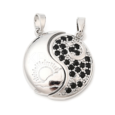 Valentine's Day Brass Micro Pave Cubic Zirconia Split Pendants LS-KK-H251-01B-P-1