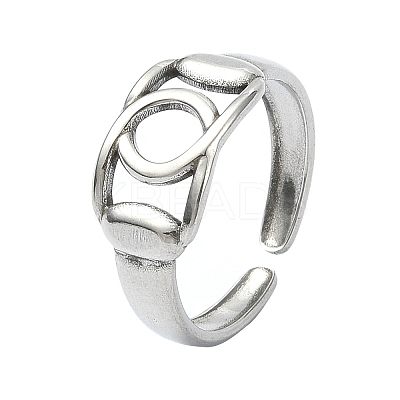 304 Stainless Steel Cuff Rings for Women RJEW-M019-47G-1