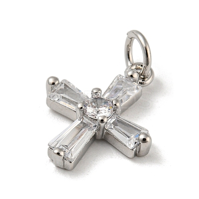 Rack Plating Brass Micro Pave Cubic Zirconia Pendants KK-A200-16P-1