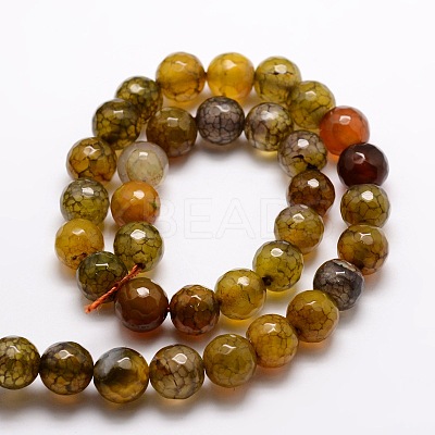 Dyed Natural Agate Faceted Round Beads Strands LS-G-E320E-8mm-10-1