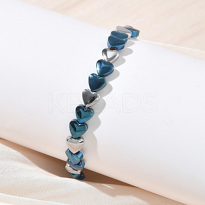 Heart Non-magnetic Synthetic Hematite Link Chain Bracelets for Women BJEW-Z148-07P-01-1