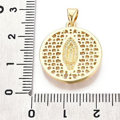 Brass Micro Pave Cubic Zirconia Pendants KK-N268-06G-1