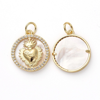 Golden Tone Brass Micro Pave Cubic Zirconia Pendants KK-I658-37A-1