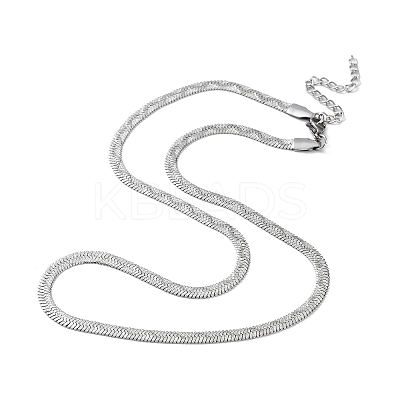 Non-Tarnish 304 Stainless Steel Herringbone Chain Necklaces LS-NJEW-P282-03P-1