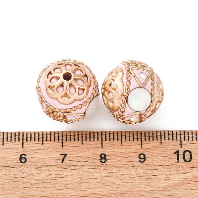 Handmade Resin Indonesia Round Beads IPDL-P005-06KCG-01-1