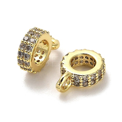 Brass Micro Pave Cubic Zirconia Tube Bails ZIRC-P112-01G-1