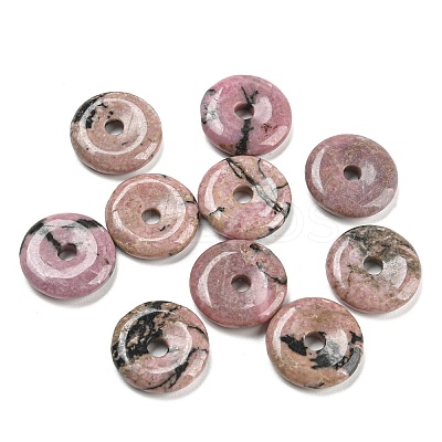 Natural Rhodonite China Safety Buckle Pendants LS-G-B052-01-1