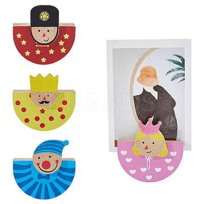 4Pcs 4 Styles Wood Name Card Holder DIY-FH0005-45-1