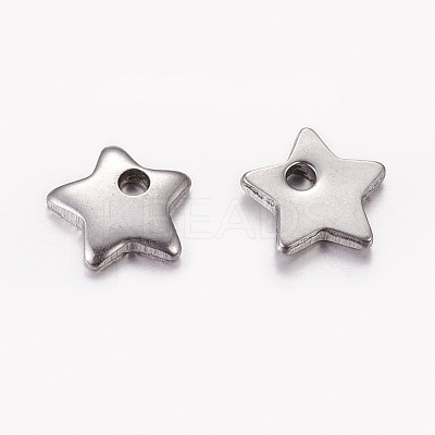 Tarnish Resistant 304 Stainless Steel Five-pointed Star Charms X-STAS-K002-19A-1