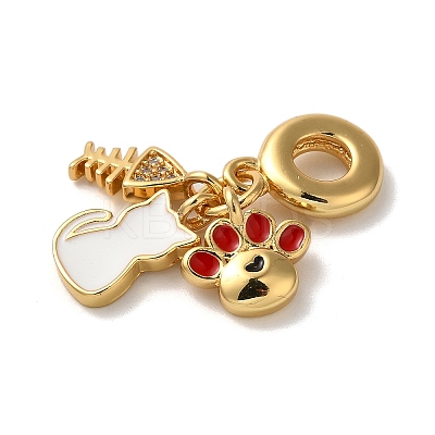 Rack Plating Brass Micro Pave Clear Cubic Zirconia KK-K345-04G-1