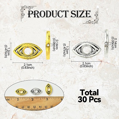 30Pcs 2 Colors Tibetan Style Alloy Bead Frame TIBE-YW0001-63-1
