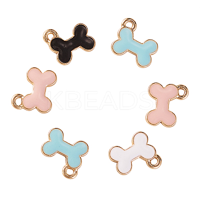 40Pcs 4 Colors Alloy Charms ENAM-CJ0001-83-1