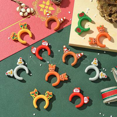 12Pcs 6 Styles Silicone Focal Beads SIL-CJ0002-44-1
