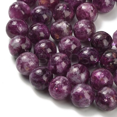 Natural Lepidolite Beads Strands G-L634-B01-10mm-1