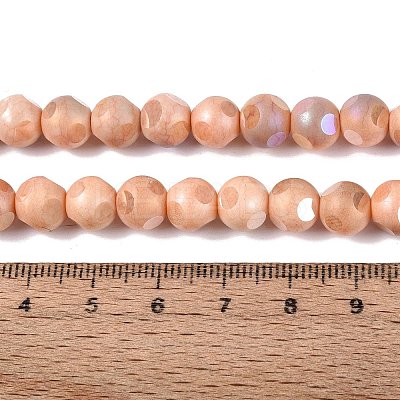Ombre Effect Dyed Electroplate Opaque Glass Beads Strands LS-EGLA-Q130-01A-18-1