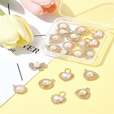 20Pcs 5 Styles Alloy Rhinestone Charms ALRI-FS0001-06-1