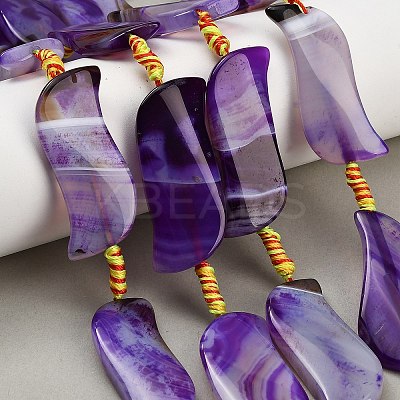 Dyed & Heated Natural Banded Agate Beads Strands GG-CBAB9C6-B02-01-1