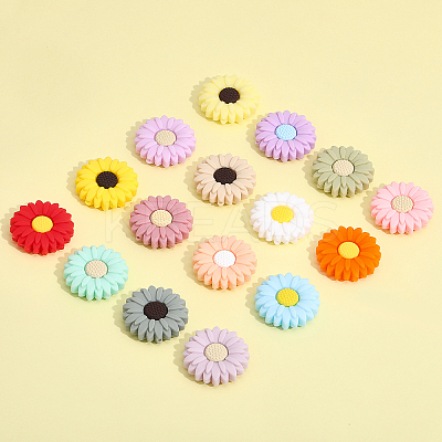 18Pcs 18 Colors Food Grade Eco-Friendly Silicone Beads SIL-CA0002-18-1