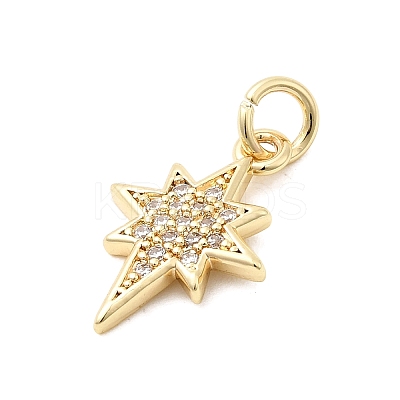 Brass Micro Pave Cubic Zirconia Pendants KK-D105-03G-1