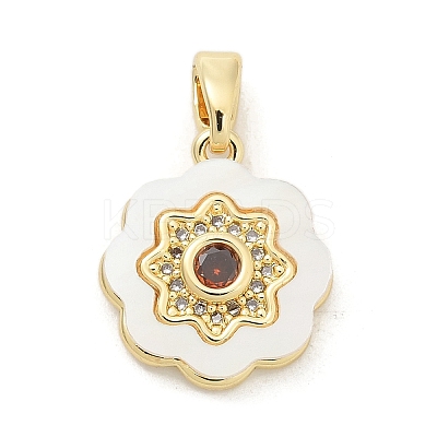 Brass Micro Pave Cubic Zirconia Pendents KK-M303-02G-07-1