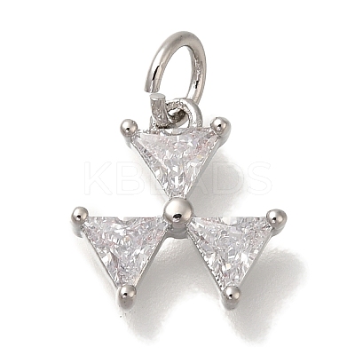 Rack Plating Brass Micro Pave Cubic Zirconia Charms KK-I720-39P-1