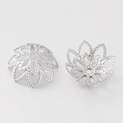 Tarnish Resistant 316 Surgical Stainless Steel Flower Bead Caps STAS-M257-03-1