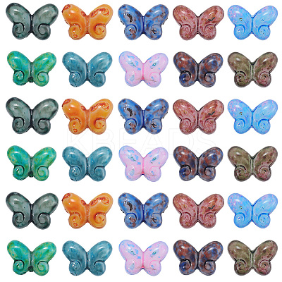 50Pcs Picasso Baking Paint Glass Seed Beads GLAA-PA0001-15-1